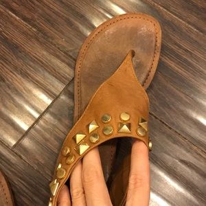 Chestnut leather sandals